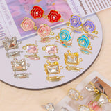 925 Silver Needle Camellia Rose Stud Earrings