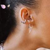 925 Silver Geometric Spike Hoop Earrings Prairie Wind Pendant Earrings