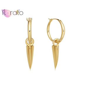 925 Silver Geometric Spike Hoop Earrings Prairie Wind Pendant Earrings