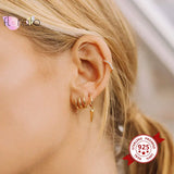 925 Silver Geometric Spike Hoop Earrings Prairie Wind Pendant Earrings