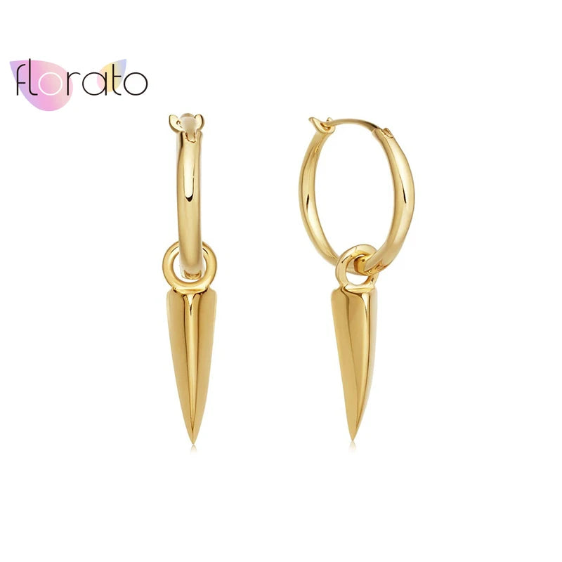 925 Silver Geometric Spike Hoop Earrings Prairie Wind Pendant Earrings