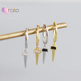 925 Silver Geometric Spike Hoop Earrings Prairie Wind Pendant Earrings