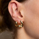 Big Hoop Earrings for Women Heavy Metal Plated Drop Earrings