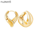 Big Hoop Earrings for Women Heavy Metal Plated Drop Earrings