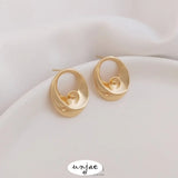 925 Silver Needle Pearl Earrings 14K Egg Shaped Pearl Preservation