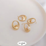 925 Silver Needle Pearl Earrings 14K Egg Shaped Pearl Preservation