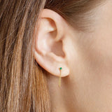 925 Silver Needle Heart Earrings Colorful Crystal Stud Earrings