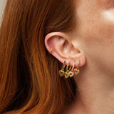 925 Silver Needle Heart Earrings Colorful Crystal Stud Earrings