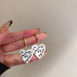 925 Silver Leopard Print Love Earrings Retro Personality