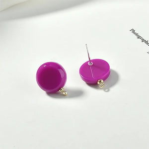 925 Silver Needle Macaron Stud Earring 4pcs