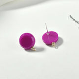 925 Silver Needle Macaron Stud Earring 4pcs