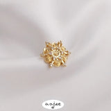925 Silver Needle Zircon Snowflake Earrings DIY Pearl Holder