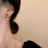 925 Silver Needle Milk Coffee Bear and Rabbit Earrings