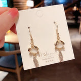 925 Silver Needle Opal Earrings Flowers High-end Temperament Earrings Women