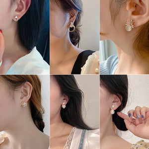 925 Silver Needle Opal Earrings Flowers High-end Temperament Earrings Women