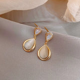 925 Silver Needle Opal Earrings Flowers High-end Temperament Earrings Women