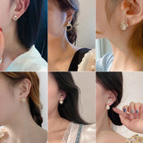925 Silver Needle Opal Earrings Flowers High-end Temperament Earrings Women