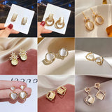 925 Silver Needle Opal Earrings Flowers High-end Temperament Earrings Women