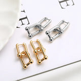 925 Silver Needle Circle Hoop Earrings Geometric Pendant Females Party Jewelry