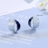 925 Silver Needle Enamel Geometric Stud Earrings Dark Drip Earings