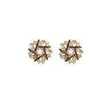 925 Silver Needle Diamond Flower Earrings Dongdaemun Small Personality Earring