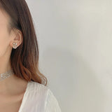 925 Silver Needle Diamond Flower Earrings Dongdaemun Small Personality Earring