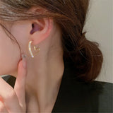 925 Silver Needle Zircon Love Earrings Real Plating