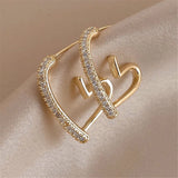 925 Silver Needle Zircon Love Earrings Real Plating