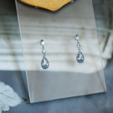 925 Silver Zircon Earrings Crystal Stud Women