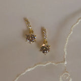 925 Silver Zircon Earrings Crystal Stud Women