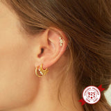 925 Silver Star Heart Earrings Mini Flowers Turquoise Stud Jewelry Gift