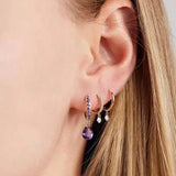 925 Silver Needle Teardrop Hoop Earrings Water Drop Pendant Earrings
