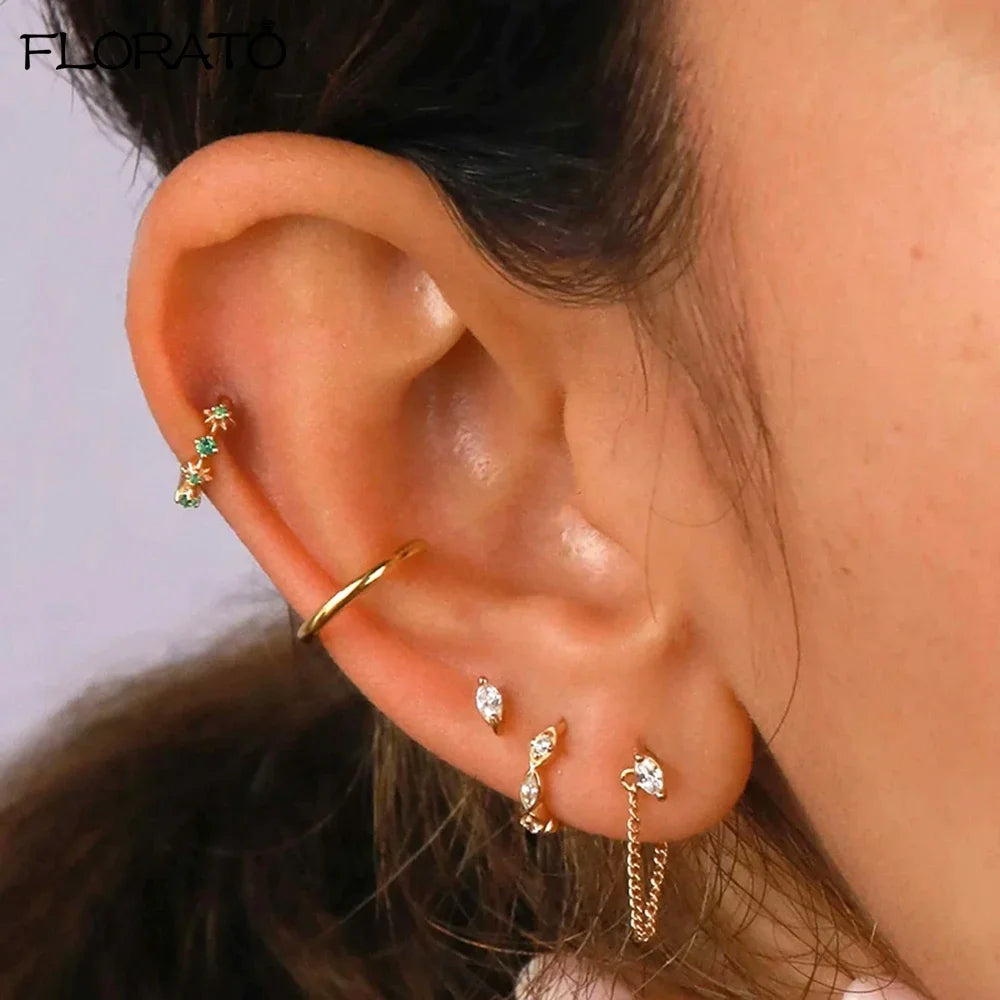 925 Silver Needle Small Hoop Earrings for Women