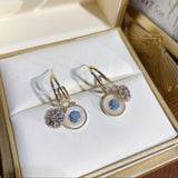 925 Silver Zircon Drop Earrings High Sense of Versatile Elegant Jewelry