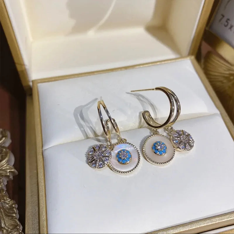 925 Silver Zircon Drop Earrings High Sense of Versatile Elegant Jewelry