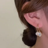 925 Silver Zircon Drop Earrings High Sense of Versatile Elegant Jewelry