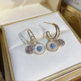 925 Silver Zircon Drop Earrings High Sense of Versatile Elegant Jewelry