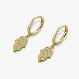 Punk Style Zircon Hamsa Hand Earrings