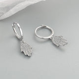 Punk Style Zircon Hamsa Hand Earrings