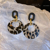 925 Silver Needle Leopard Print Earrings