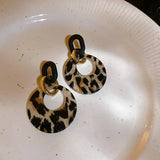 925 Silver Needle Leopard Print Earrings
