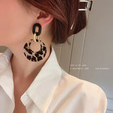 925 Silver Needle Leopard Print Earrings