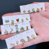 925 Silver Needles Princess Stud Earring Zircon Crystal Jewelry Gift