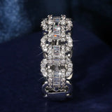 925 Silver Chain Rings for Girl Link Twisted Geometric Shape Women Wedding Ring