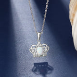 925 Silver Crown Dangle Charm Bead Pendant Jewelry For Women