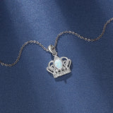 925 Silver Crown Dangle Charm Bead Pendant Jewelry For Women