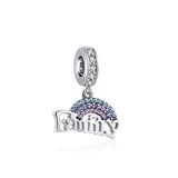 925 Silver Family Charm Beads for Bracelet - DIY Jewelry Pendant Gift