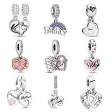 925 Silver Family Charm Beads for Bracelet - DIY Jewelry Pendant Gift