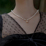 925 Silver Freshwater Pearl Necklace Shell Pendant Choker