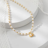 925 Silver Freshwater Pearl Necklace Shell Pendant Choker
